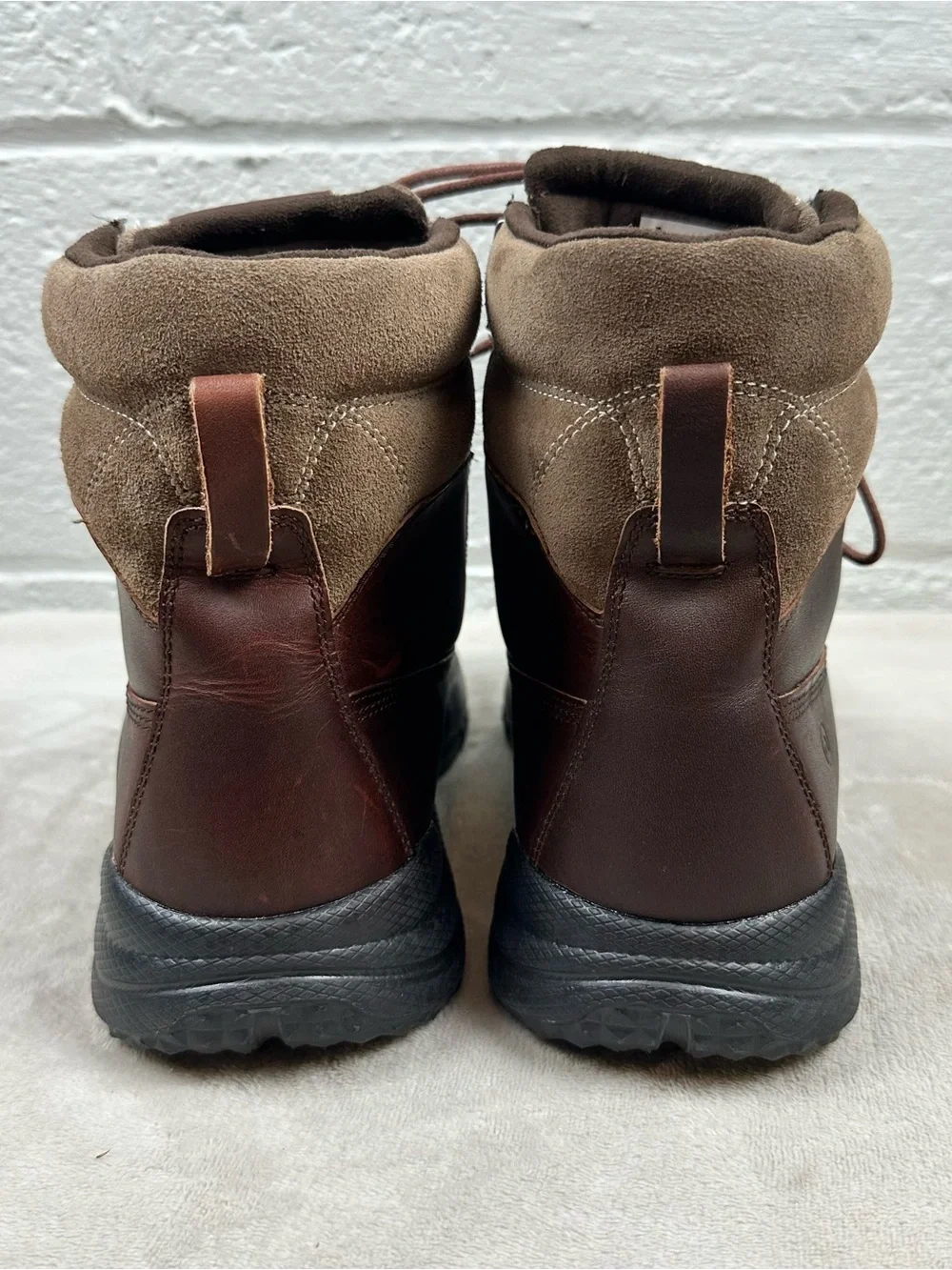 Anodyne No 90 Men’s 13 Wide Brown Leather Comfort Ankle Boots Zip Lace Up